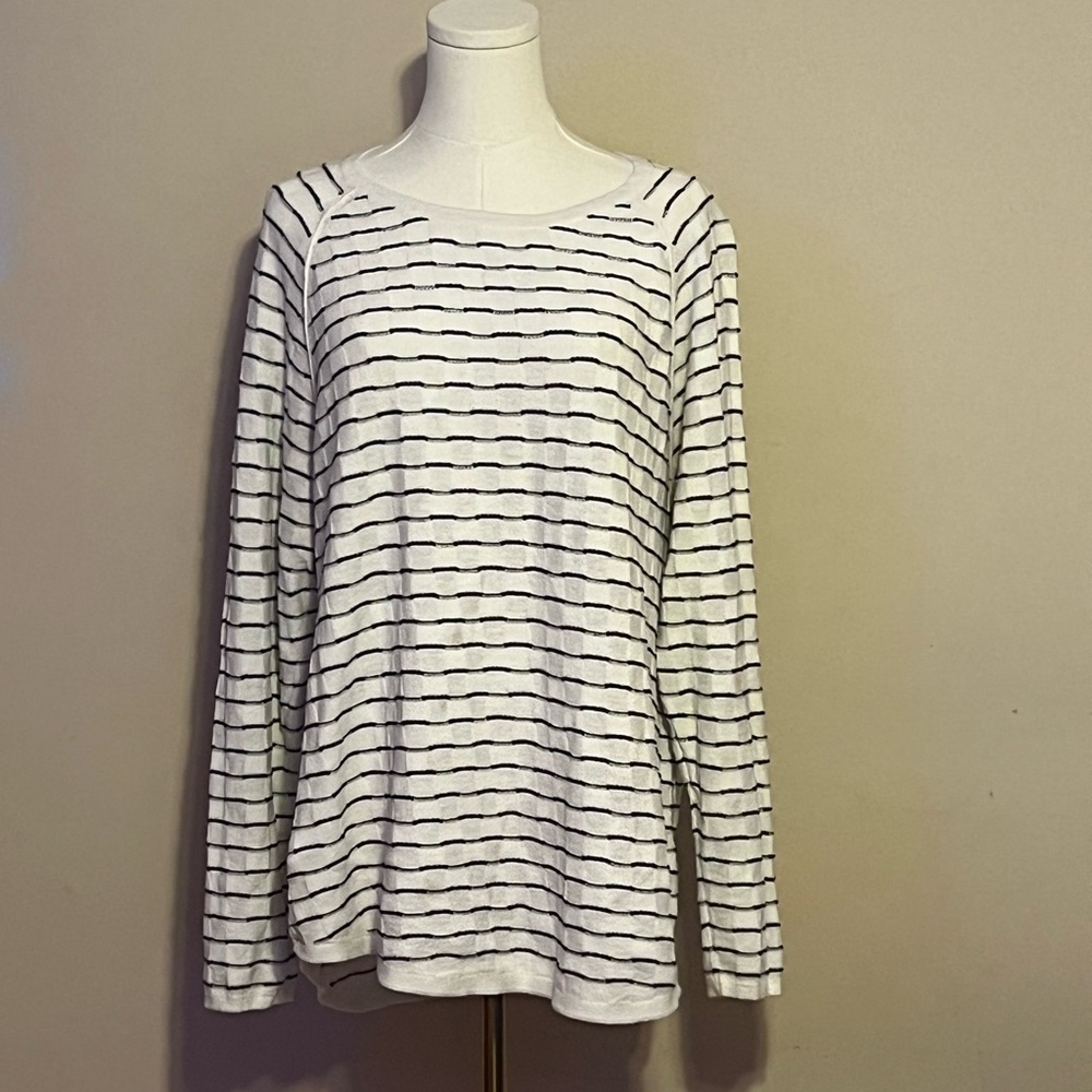 Karen Scott Classic Breton Stripe Long Sleeve Top